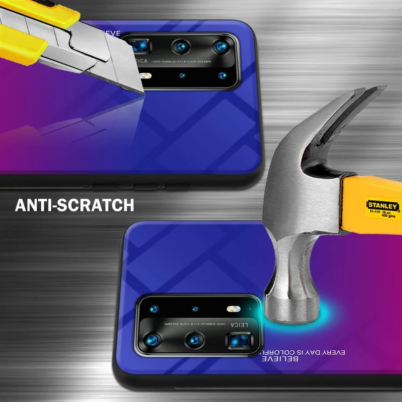 Cadorabo Hülle kompatibel mit Huawei P40 PRO / P40 PRO+ Zweifarbige Schutzhülle aus Tempered Glas und TPU Silikon
