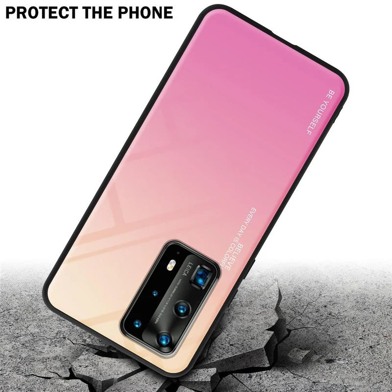 Cadorabo Hülle kompatibel mit Huawei P40 PRO / P40 PRO+ Zweifarbige Schutzhülle aus Tempered Glas und TPU Silikon