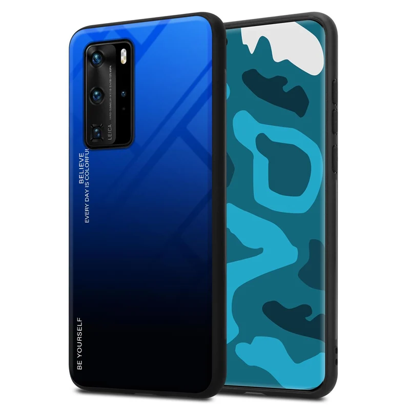 Cadorabo Hülle kompatibel mit Huawei P40 PRO / P40 PRO+ Zweifarbige Schutzhülle aus Tempered Glas und TPU Silikon