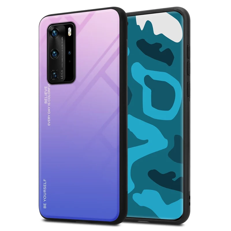 Cadorabo Hülle kompatibel mit Huawei P40 PRO / P40 PRO+ Zweifarbige Schutzhülle aus Tempered Glas und TPU Silikon