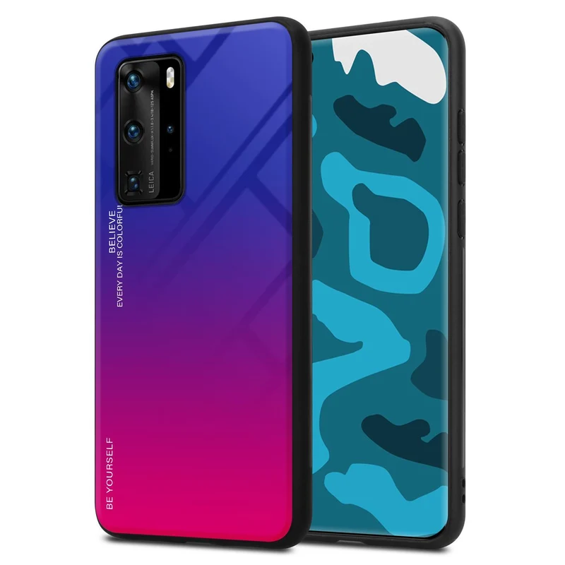 Cadorabo Hülle kompatibel mit Huawei P40 PRO / P40 PRO+ Zweifarbige Schutzhülle aus Tempered Glas und TPU Silikon