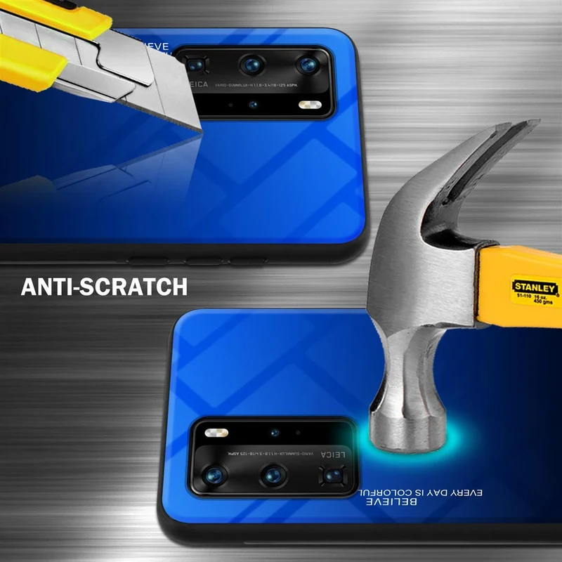 Cadorabo Hülle kompatibel mit Huawei P40 PRO / P40 PRO+ Zweifarbige Schutzhülle aus Tempered Glas und TPU Silikon