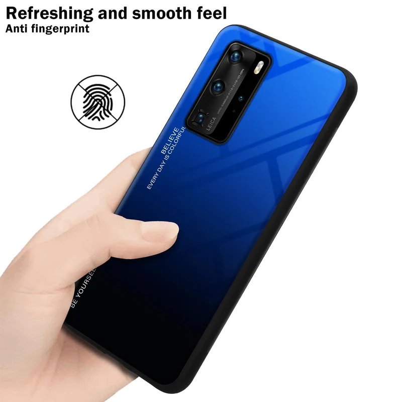 Cadorabo Hülle kompatibel mit Huawei P40 PRO / P40 PRO+ Zweifarbige Schutzhülle aus Tempered Glas und TPU Silikon