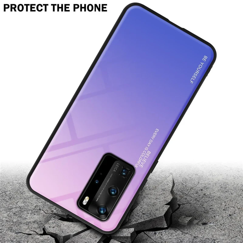 Cadorabo Hülle kompatibel mit Huawei P40 PRO / P40 PRO+ Zweifarbige Schutzhülle aus Tempered Glas und TPU Silikon