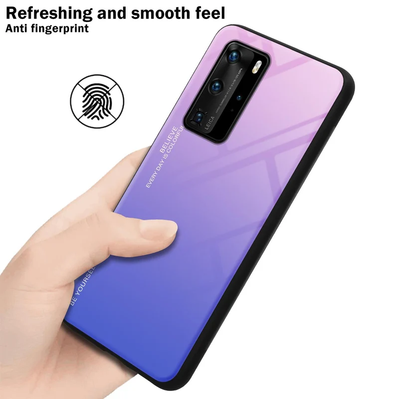 Cadorabo Hülle kompatibel mit Huawei P40 PRO / P40 PRO+ Zweifarbige Schutzhülle aus Tempered Glas und TPU Silikon