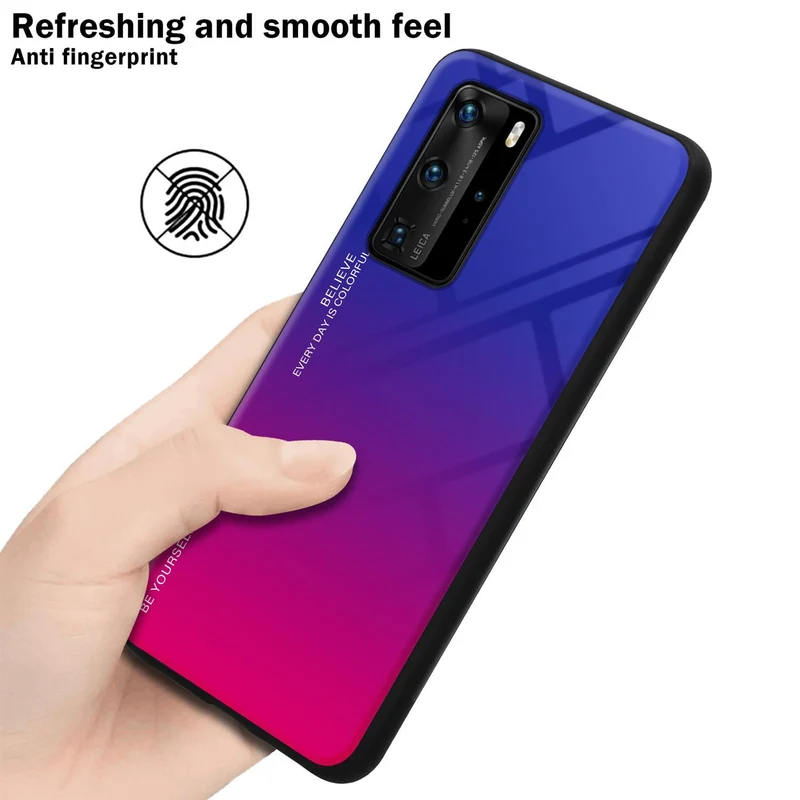 Cadorabo Hülle kompatibel mit Huawei P40 PRO / P40 PRO+ Zweifarbige Schutzhülle aus Tempered Glas und TPU Silikon