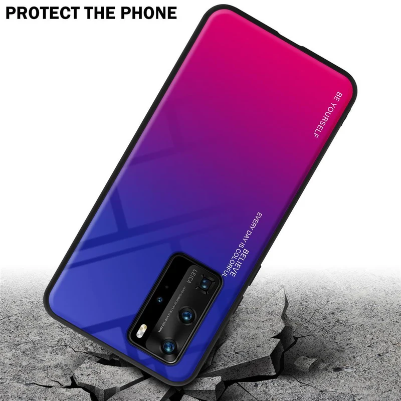 Cadorabo Hülle kompatibel mit Huawei P40 PRO / P40 PRO+ Zweifarbige Schutzhülle aus Tempered Glas und TPU Silikon