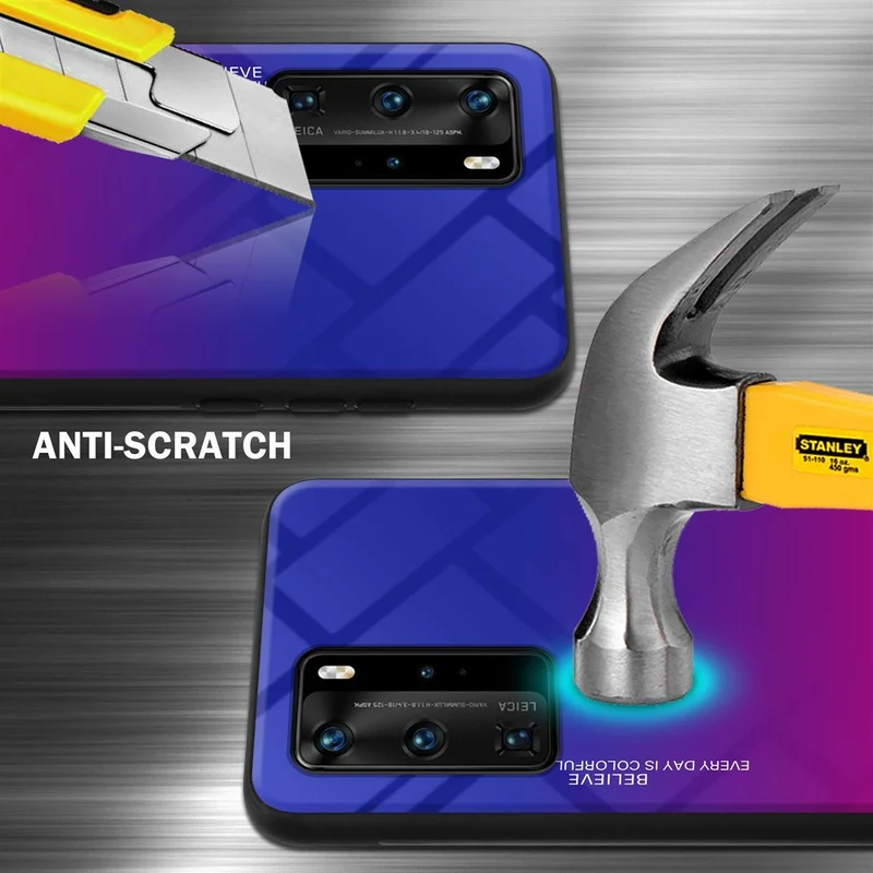 Cadorabo Hülle kompatibel mit Huawei P40 PRO / P40 PRO+ Zweifarbige Schutzhülle aus Tempered Glas und TPU Silikon
