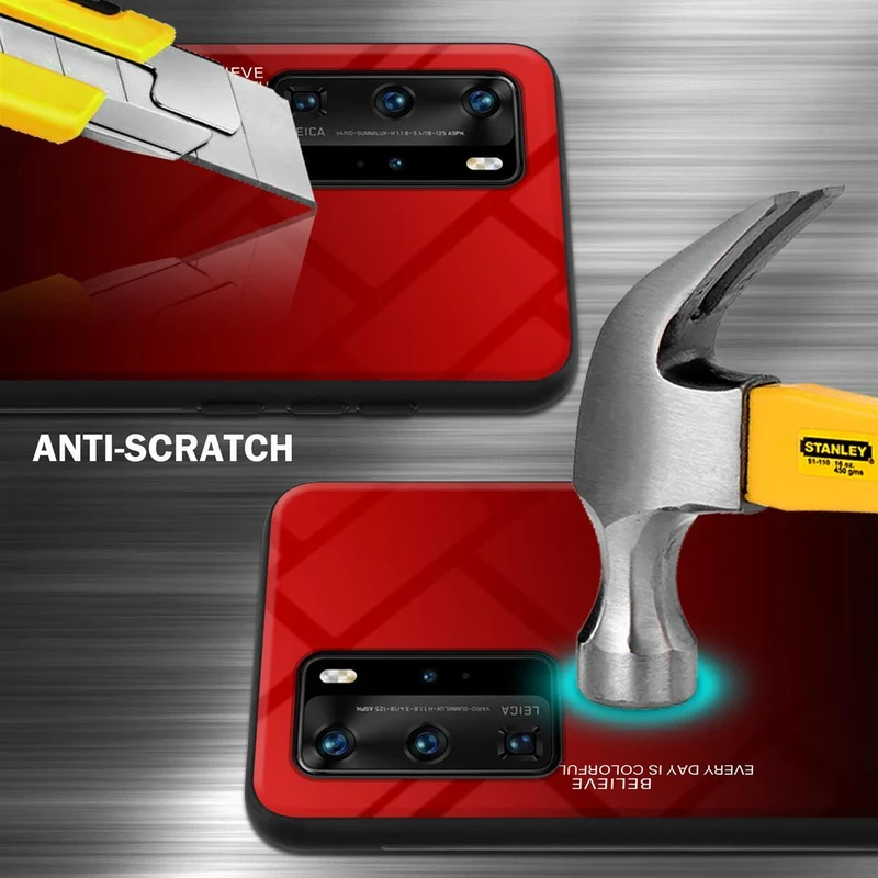 Cadorabo Hülle kompatibel mit Huawei P40 PRO / P40 PRO+ Zweifarbige Schutzhülle aus Tempered Glas und TPU Silikon
