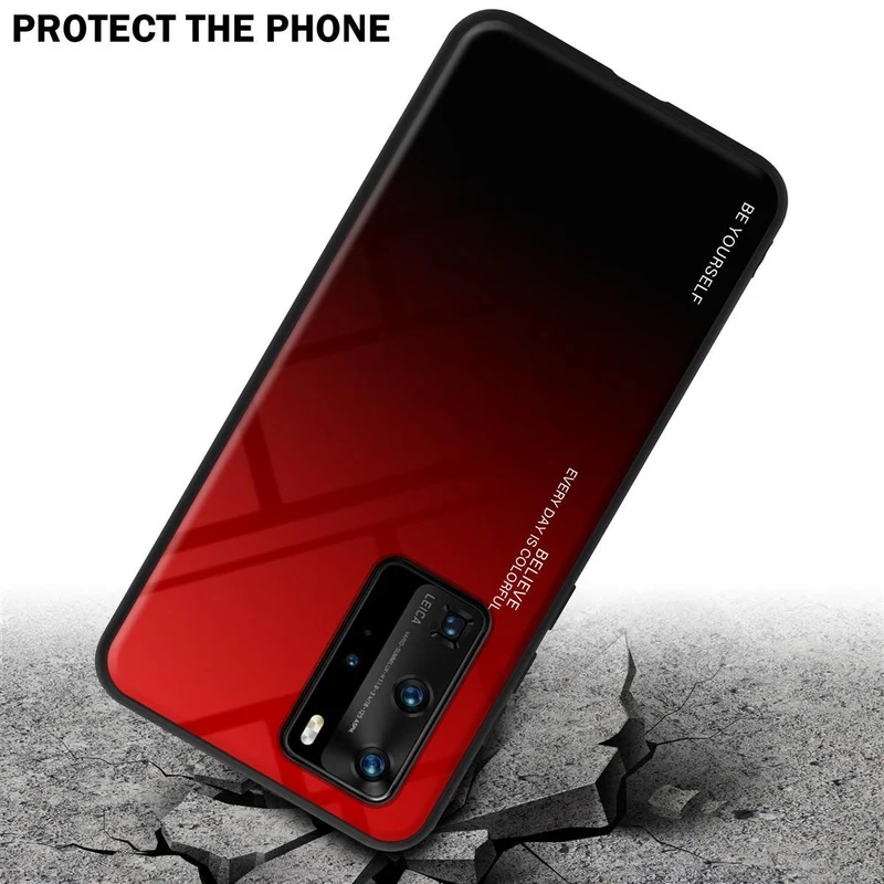 Cadorabo Hülle kompatibel mit Huawei P40 PRO / P40 PRO+ Zweifarbige Schutzhülle aus Tempered Glas und TPU Silikon