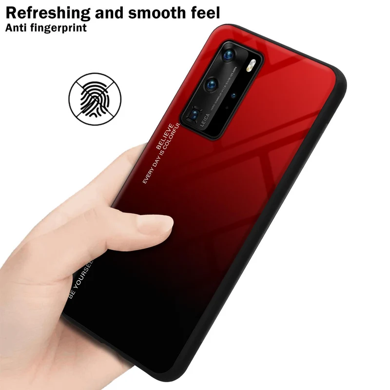 Cadorabo Hülle kompatibel mit Huawei P40 PRO / P40 PRO+ Zweifarbige Schutzhülle aus Tempered Glas und TPU Silikon