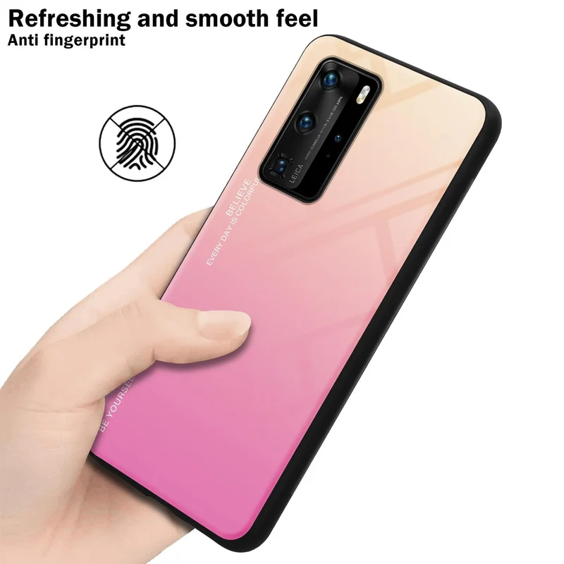 Cadorabo Hülle kompatibel mit Huawei P40 PRO / P40 PRO+ Zweifarbige Schutzhülle aus Tempered Glas und TPU Silikon