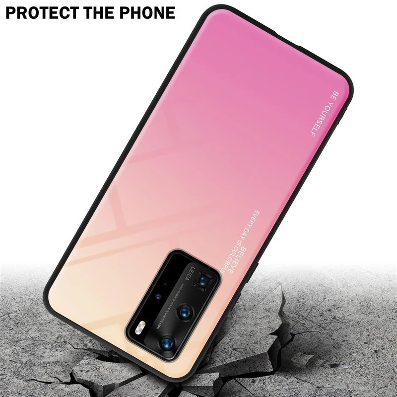 Cadorabo Hülle kompatibel mit Huawei P40 PRO / P40 PRO+ Zweifarbige Schutzhülle aus Tempered Glas und TPU Silikon