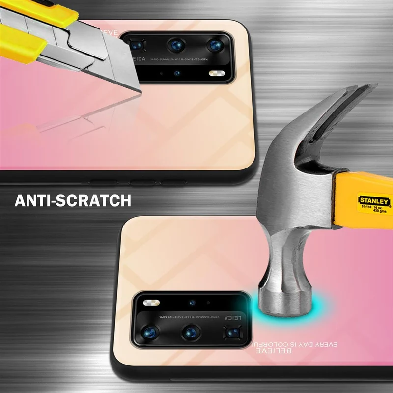 Cadorabo Hülle kompatibel mit Huawei P40 PRO / P40 PRO+ Zweifarbige Schutzhülle aus Tempered Glas und TPU Silikon