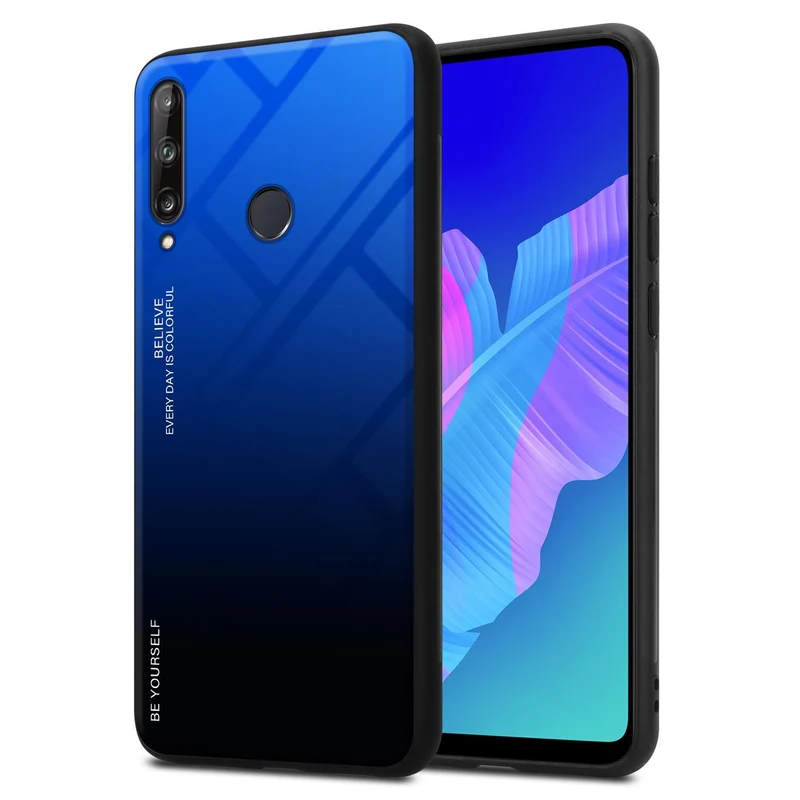 Cadorabo Hülle kompatibel mit Huawei P40 LITE E Zweifarbige Schutzhülle aus Tempered Glas und TPU Silikon
