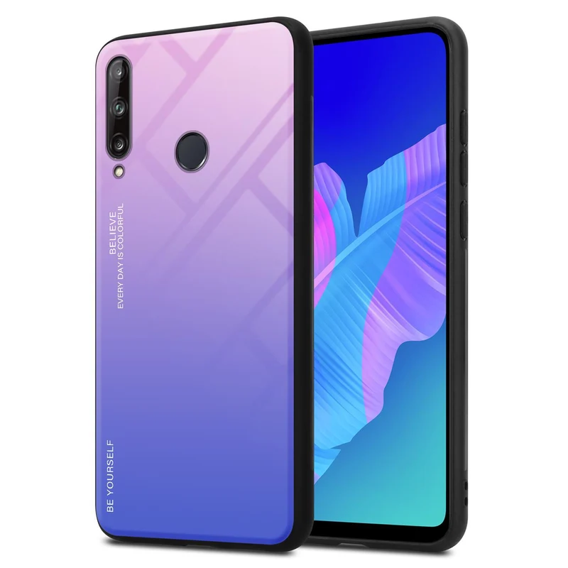 Cadorabo Hülle kompatibel mit Huawei P40 LITE E Zweifarbige Schutzhülle aus Tempered Glas und TPU Silikon