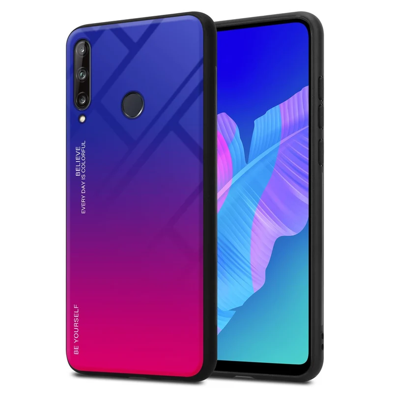 Cadorabo Hülle kompatibel mit Huawei P40 LITE E Zweifarbige Schutzhülle aus Tempered Glas und TPU Silikon