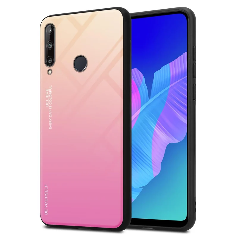 Cadorabo Hülle kompatibel mit Huawei P40 LITE E Zweifarbige Schutzhülle aus Tempered Glas und TPU Silikon