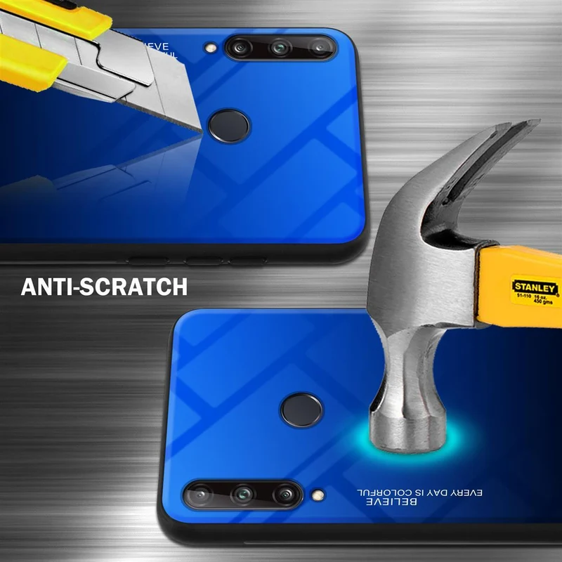 Cadorabo Hülle kompatibel mit Huawei P40 LITE E Zweifarbige Schutzhülle aus Tempered Glas und TPU Silikon