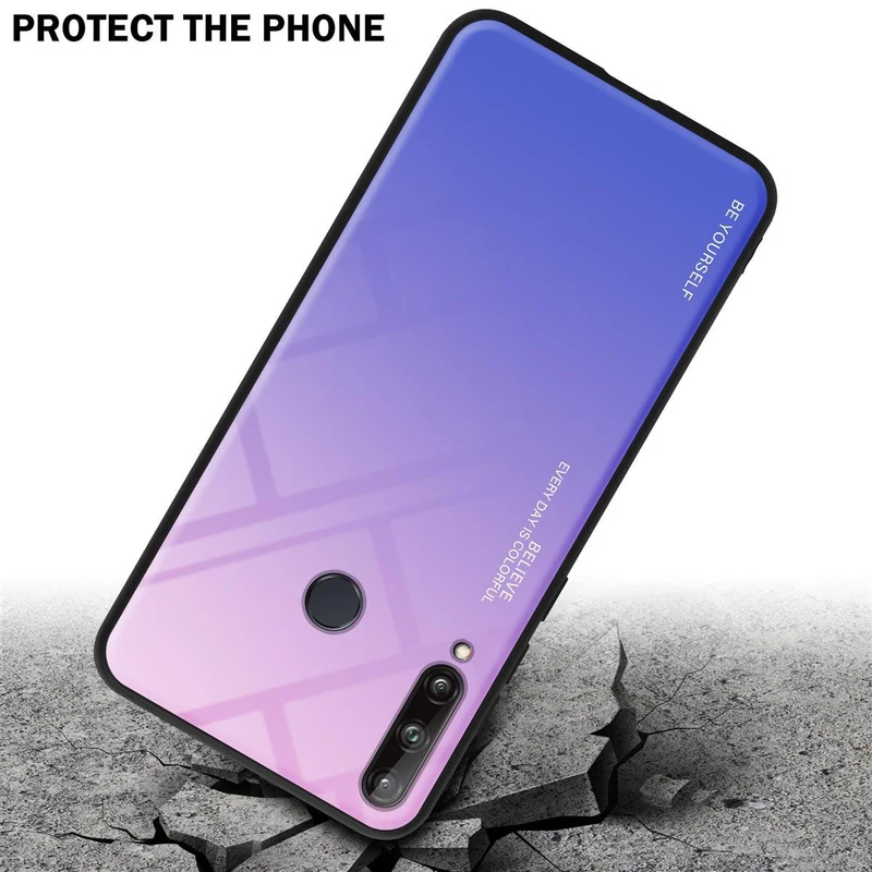 Cadorabo Hülle kompatibel mit Huawei P40 LITE E Zweifarbige Schutzhülle aus Tempered Glas und TPU Silikon