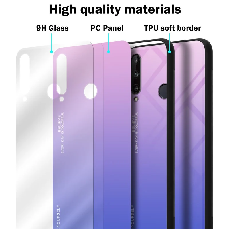 Cadorabo Hülle kompatibel mit Huawei P40 LITE E Zweifarbige Schutzhülle aus Tempered Glas und TPU Silikon