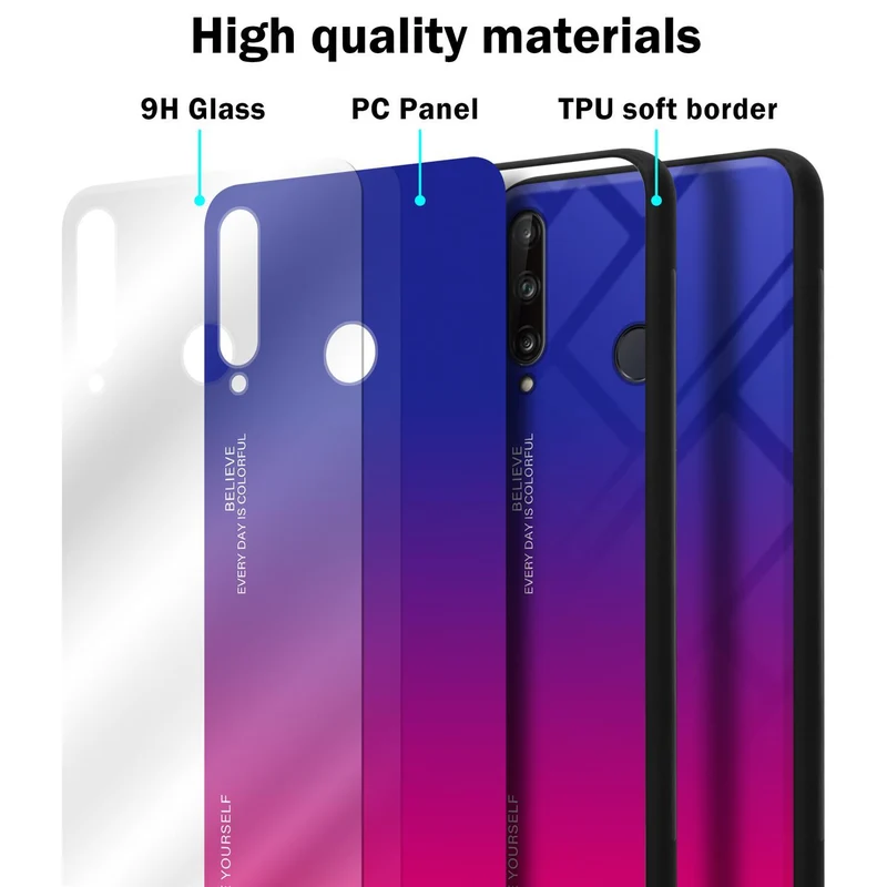 Cadorabo Hülle kompatibel mit Huawei P40 LITE E Zweifarbige Schutzhülle aus Tempered Glas und TPU Silikon