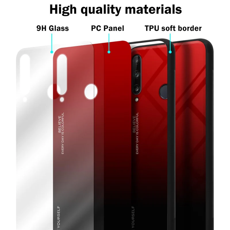 Cadorabo Hülle kompatibel mit Huawei P40 LITE E Zweifarbige Schutzhülle aus Tempered Glas und TPU Silikon