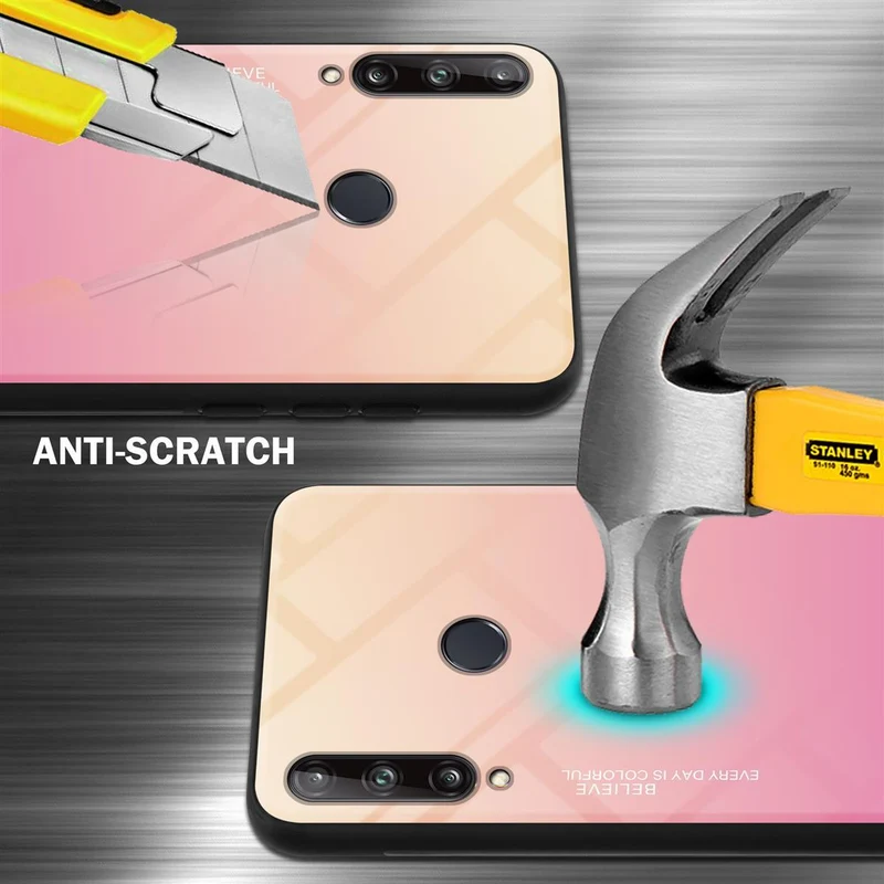 Cadorabo Hülle kompatibel mit Huawei P40 LITE E Zweifarbige Schutzhülle aus Tempered Glas und TPU Silikon