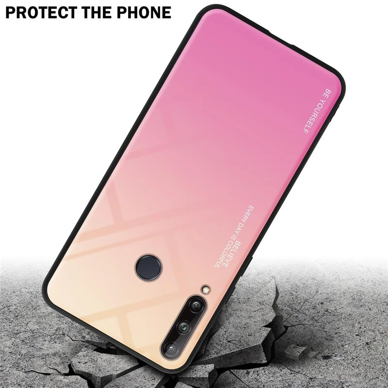 Cadorabo Hülle kompatibel mit Huawei P40 LITE E Zweifarbige Schutzhülle aus Tempered Glas und TPU Silikon