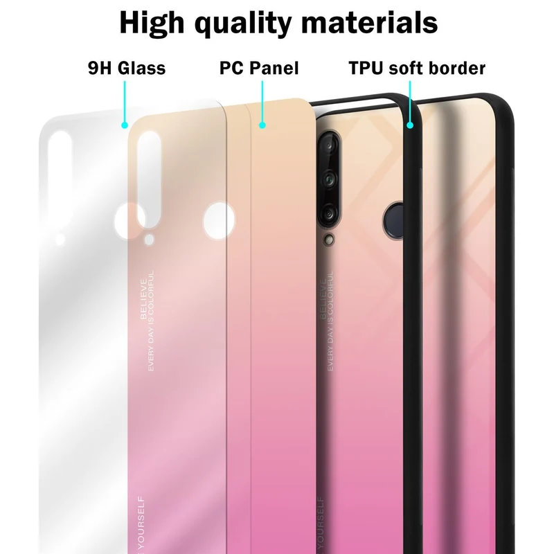 Cadorabo Hülle kompatibel mit Huawei P40 LITE E Zweifarbige Schutzhülle aus Tempered Glas und TPU Silikon