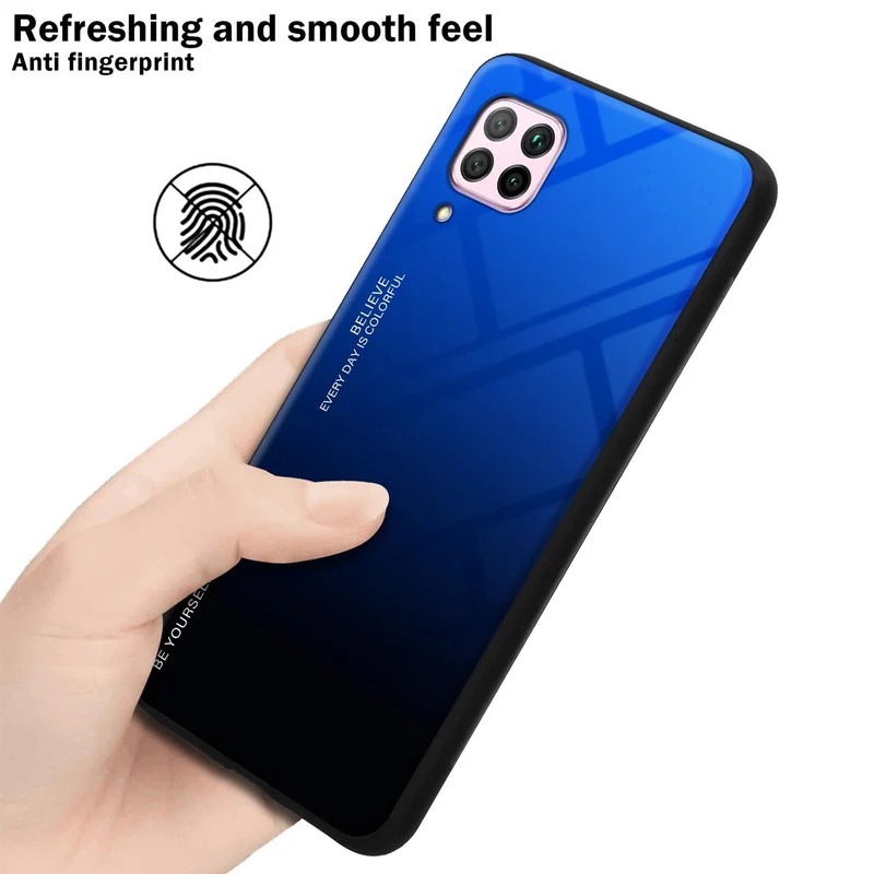 Cadorabo Hülle kompatibel mit Huawei NOVA 6 SE / P40 LITE / NOVA 7i Zweifarbige Schutzhülle aus Tempered Glas und TPU Silikon