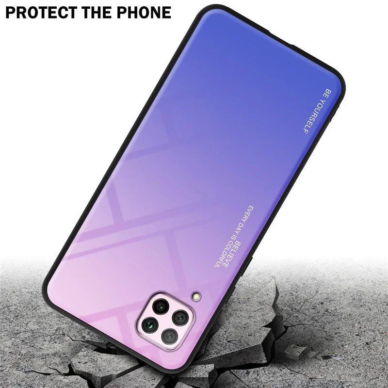 Cadorabo Hülle kompatibel mit Huawei NOVA 6 SE / P40 LITE / NOVA 7i Zweifarbige Schutzhülle aus Tempered Glas und TPU Silikon