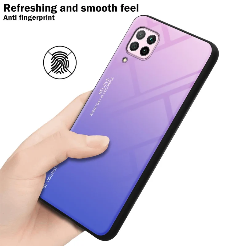 Cadorabo Hülle kompatibel mit Huawei NOVA 6 SE / P40 LITE / NOVA 7i Zweifarbige Schutzhülle aus Tempered Glas und TPU Silikon