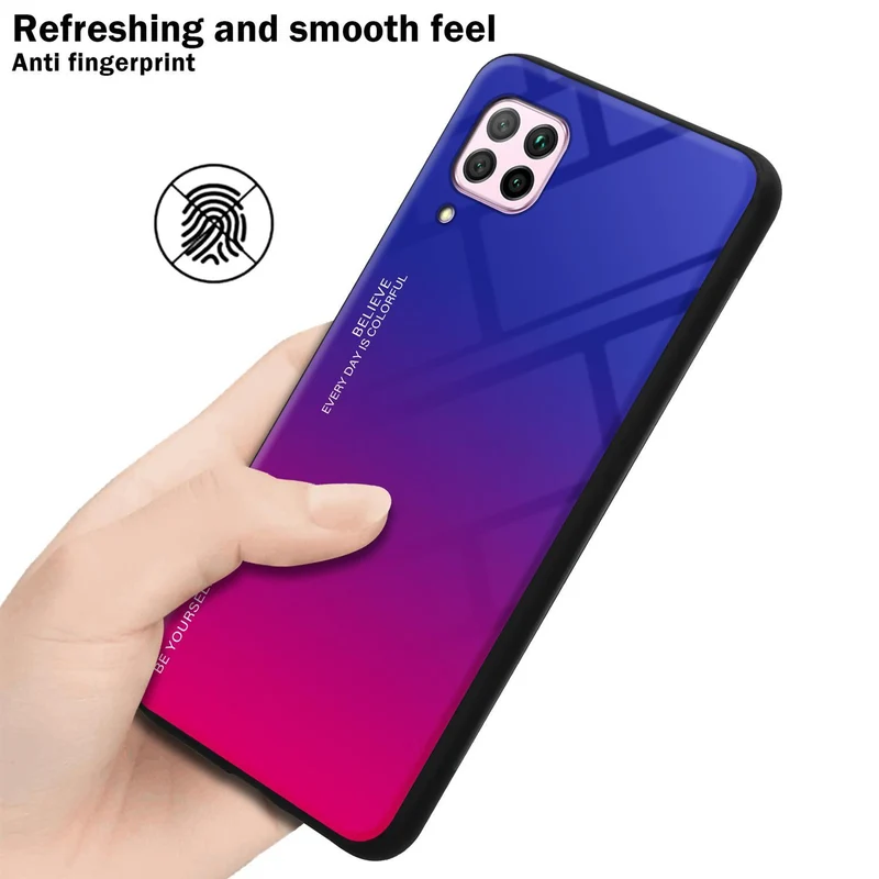 Cadorabo Hülle kompatibel mit Huawei NOVA 6 SE / P40 LITE / NOVA 7i Zweifarbige Schutzhülle aus Tempered Glas und TPU Silikon