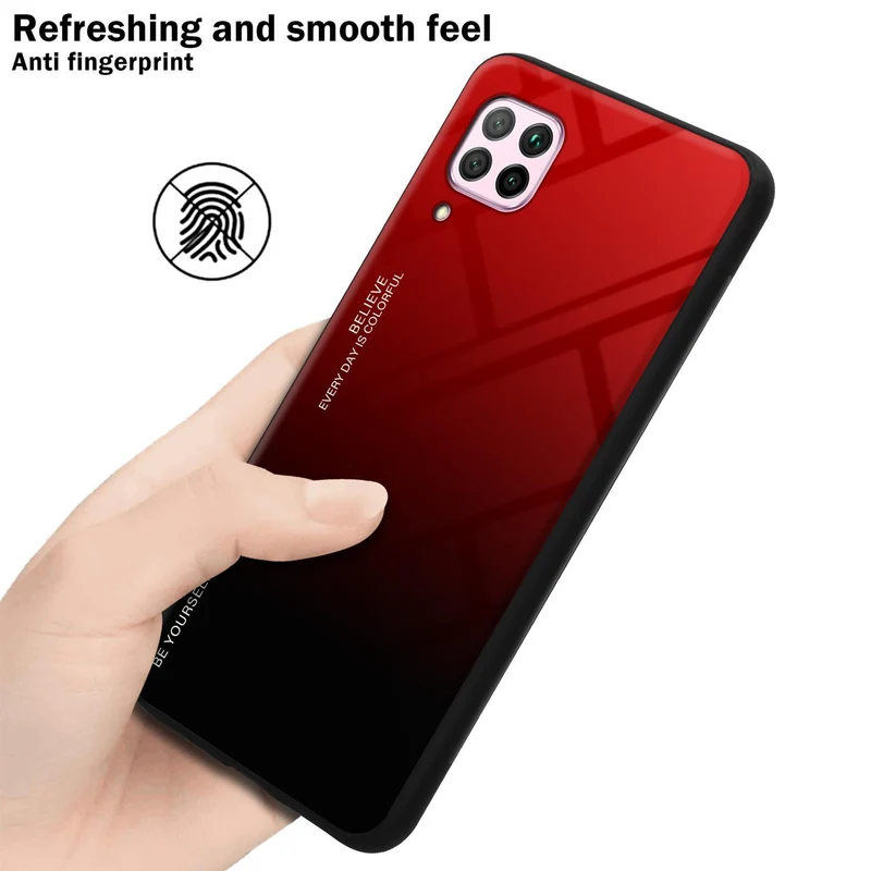 Cadorabo Hülle kompatibel mit Huawei NOVA 6 SE / P40 LITE / NOVA 7i Zweifarbige Schutzhülle aus Tempered Glas und TPU Silikon