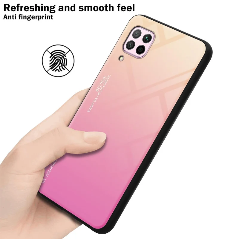 Cadorabo Hülle kompatibel mit Huawei NOVA 6 SE / P40 LITE / NOVA 7i Zweifarbige Schutzhülle aus Tempered Glas und TPU Silikon