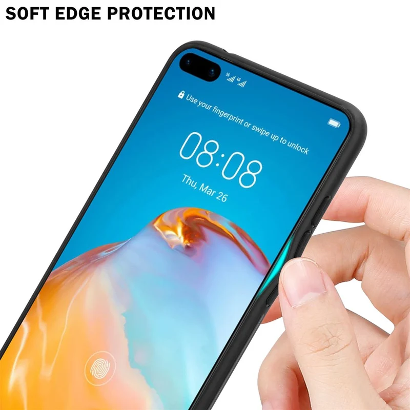 Cadorabo Hülle kompatibel mit Huawei P40 Zweifarbige Schutzhülle aus Tempered Glas und TPU Silikon