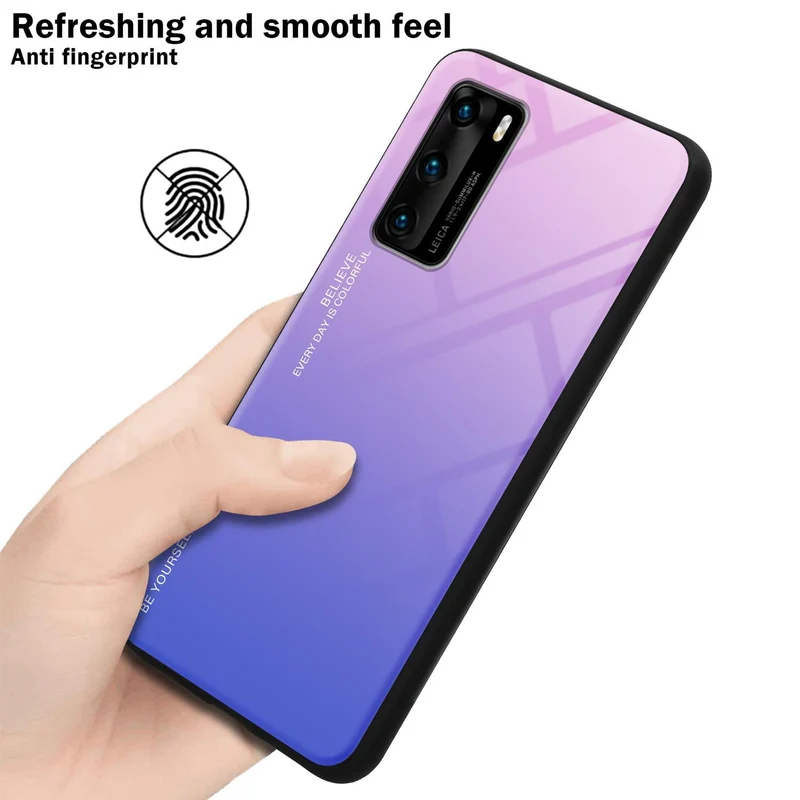 Cadorabo Hülle kompatibel mit Huawei P40 Zweifarbige Schutzhülle aus Tempered Glas und TPU Silikon