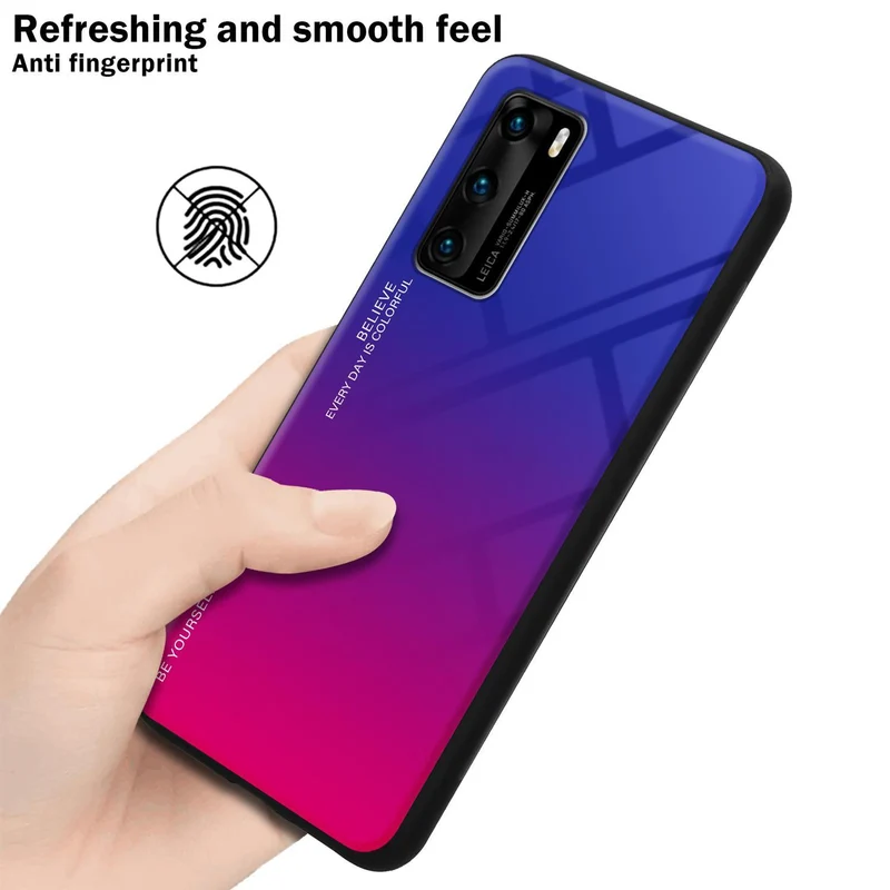 Cadorabo Hülle kompatibel mit Huawei P40 Zweifarbige Schutzhülle aus Tempered Glas und TPU Silikon