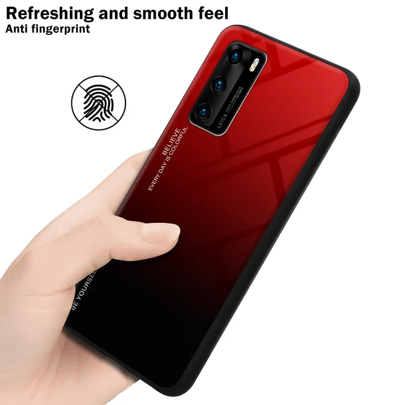 Cadorabo Hülle kompatibel mit Huawei P40 Zweifarbige Schutzhülle aus Tempered Glas und TPU Silikon