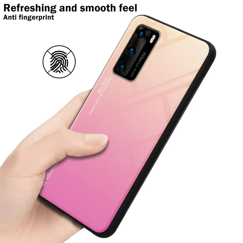 Cadorabo Hülle kompatibel mit Huawei P40 Zweifarbige Schutzhülle aus Tempered Glas und TPU Silikon