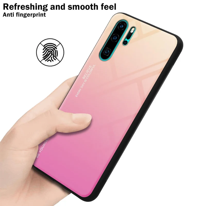 Cadorabo Hülle kompatibel mit Huawei P30 PRO Zweifarbige Schutzhülle aus Tempered Glas und TPU Silikon