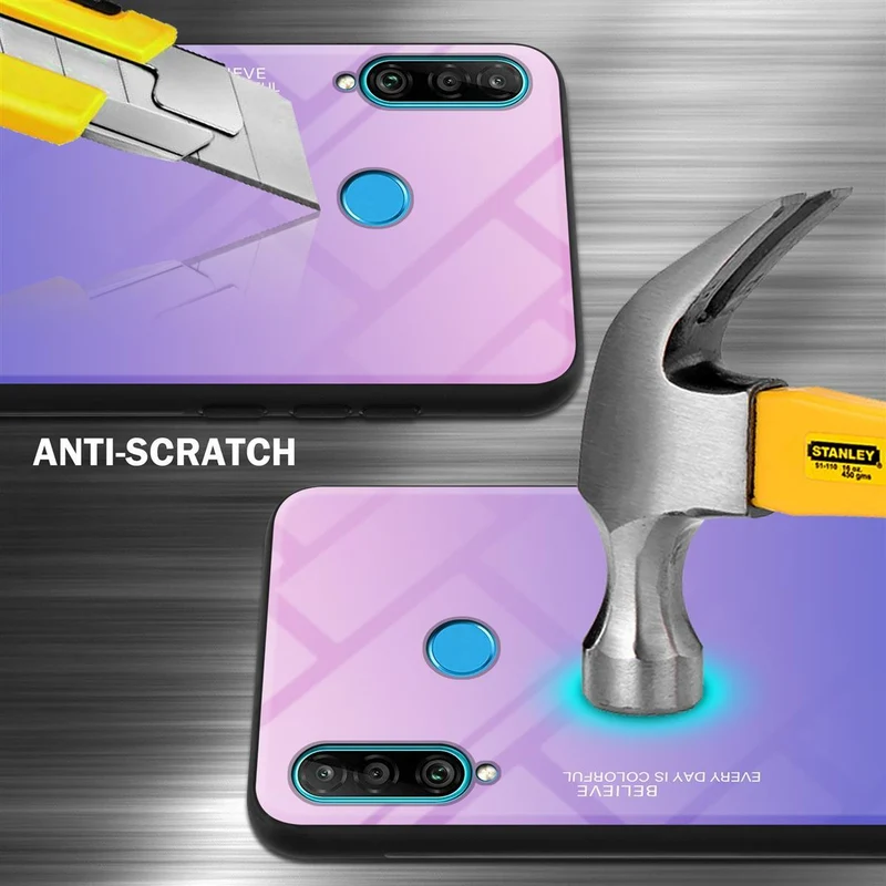 Cadorabo Hülle kompatibel mit Huawei P30 LITE Zweifarbige Schutzhülle aus Tempered Glas und TPU Silikon
