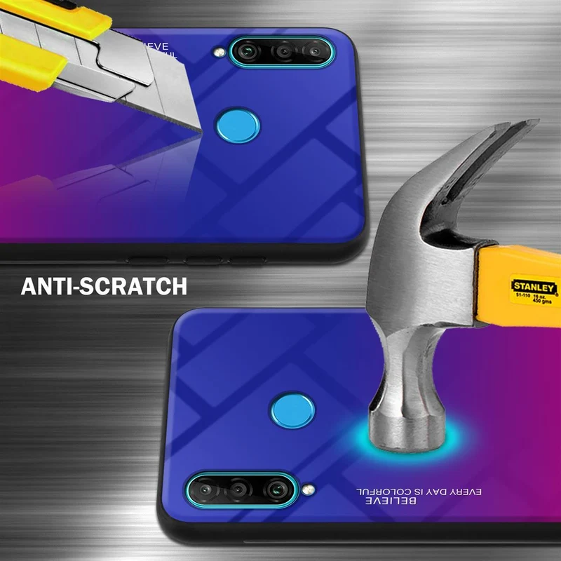 Cadorabo Hülle kompatibel mit Huawei P30 LITE Zweifarbige Schutzhülle aus Tempered Glas und TPU Silikon