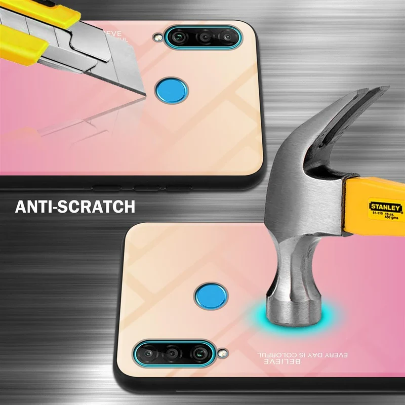 Cadorabo Hülle kompatibel mit Huawei P30 LITE Zweifarbige Schutzhülle aus Tempered Glas und TPU Silikon