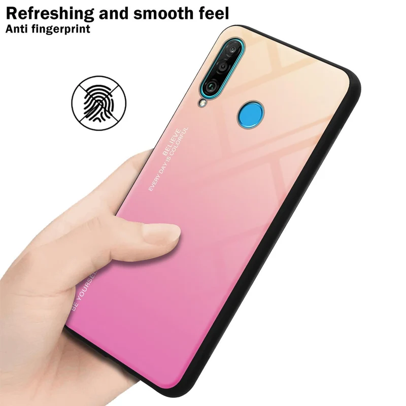 Cadorabo Hülle kompatibel mit Huawei P30 LITE Zweifarbige Schutzhülle aus Tempered Glas und TPU Silikon