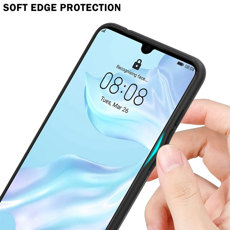 Cadorabo Hülle kompatibel mit Huawei P30 Zweifarbige Schutzhülle aus Tempered Glas und TPU Silikon
