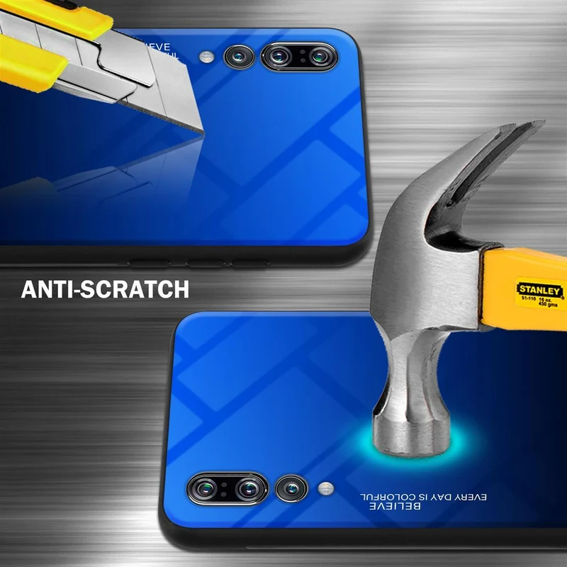 Cadorabo Hülle kompatibel mit Huawei P20 PRO / P20 PLUS Zweifarbige Schutzhülle aus Tempered Glas und TPU Silikon