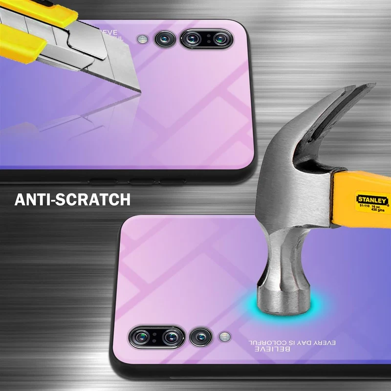Cadorabo Hülle kompatibel mit Huawei P20 PRO / P20 PLUS Zweifarbige Schutzhülle aus Tempered Glas und TPU Silikon