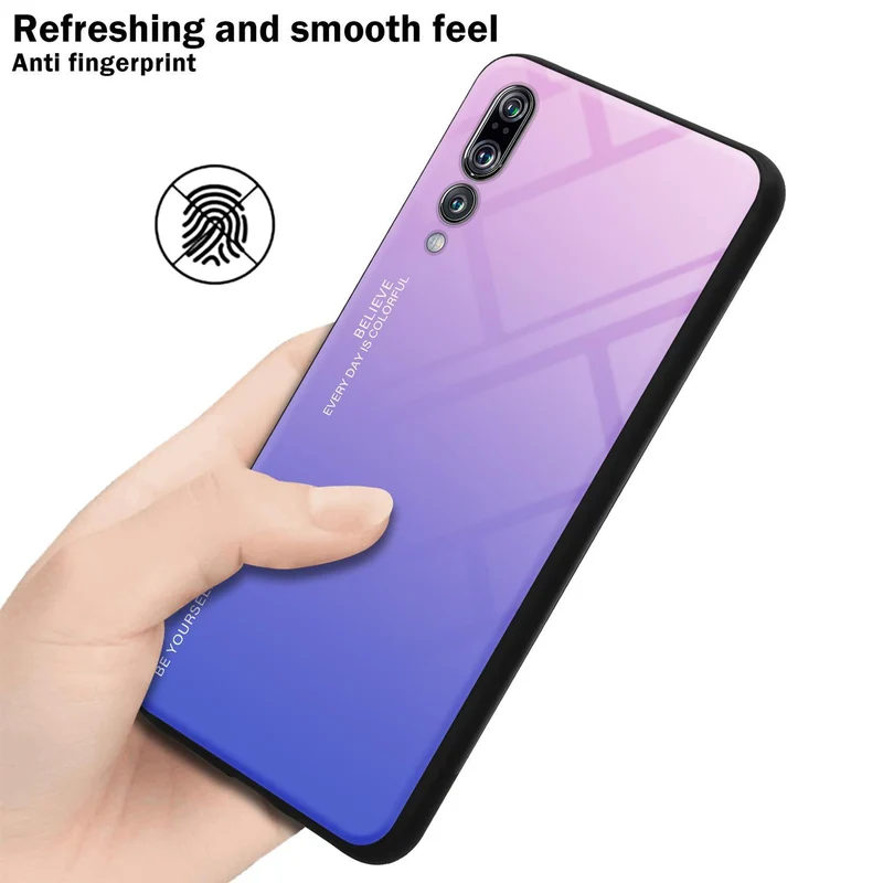 Cadorabo Hülle kompatibel mit Huawei P20 PRO / P20 PLUS Zweifarbige Schutzhülle aus Tempered Glas und TPU Silikon